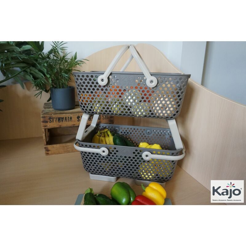 Mv Industrie - Panier Lot de 2 paniers Kajo 15L Vert Olive / Vert Amande