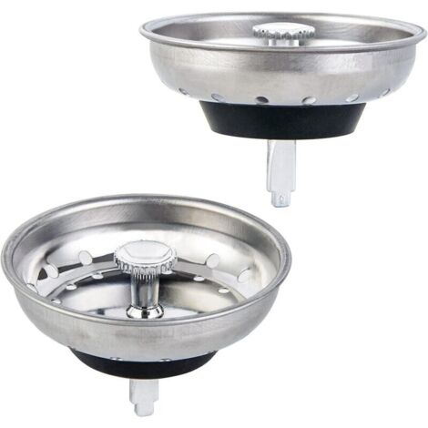 Lot de 2 Paniers de Récupération de Déchets pour Bonde d'Évier - Compatible Bondes Standard 8.9 cm - Remplace le Filtre d'Origine - pour Cuisine