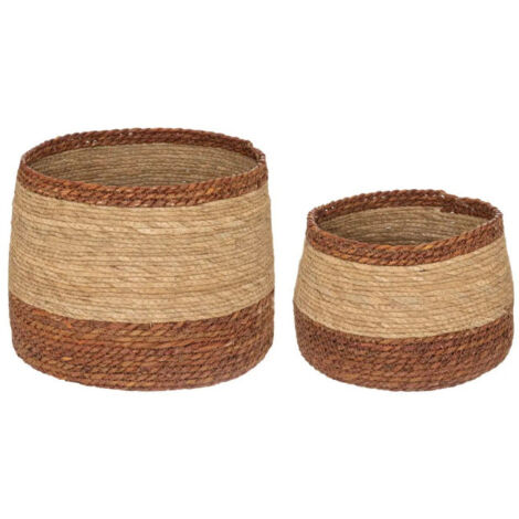 Lot de 2 Paniers Déco "Lena" 38cm Naturel
