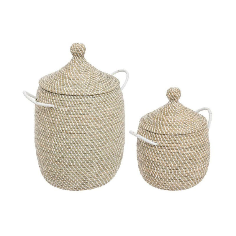 Lot de 2 Paniers déco 'Soleya' 58cm Beige