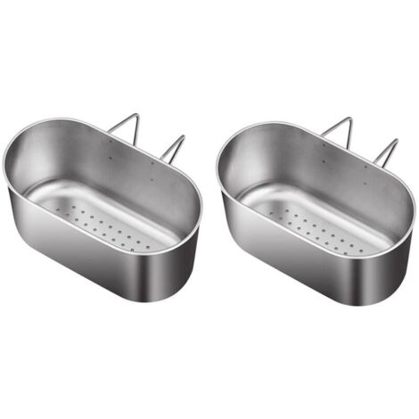 Lot de 2 paniers d'égouttage, support de filtre suspendu pour évier et poubelle.