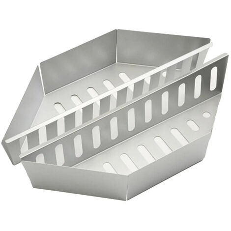 Lot de 2 paniers en aluminium pour charbon de bois de barbecue supports