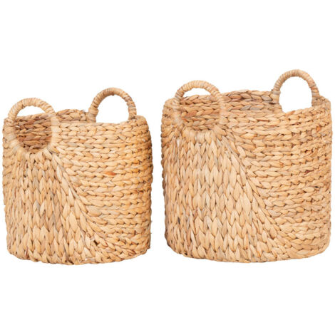 Lot de 2 paniers en jacinthe d’eau - Naturel - PASSO