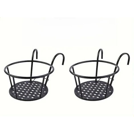 Lot de 2 paniers suspendus en fer avec crochets