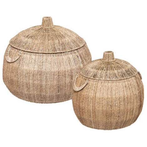 Lot de 2 Paniers "Tropique Australe" 54cm Beige