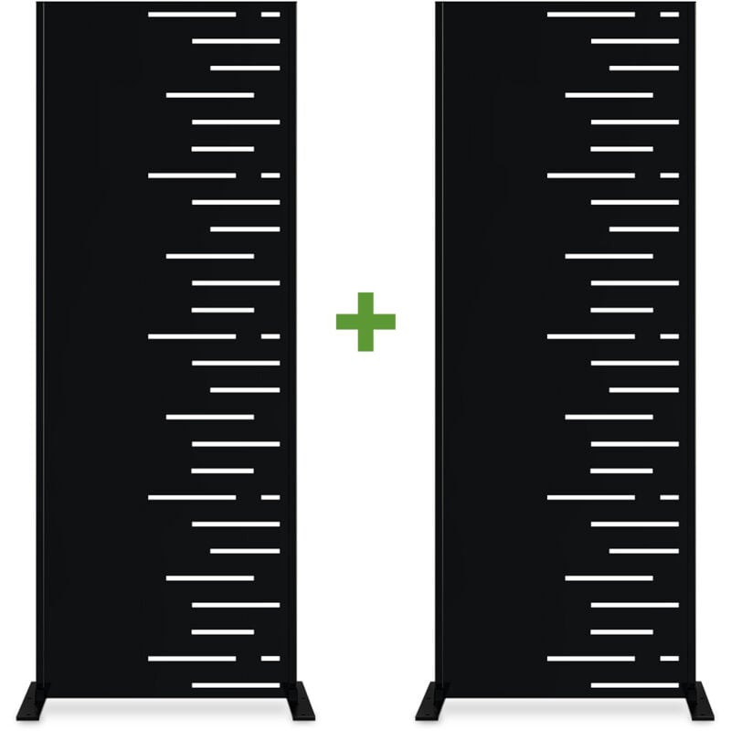 Lot de 2 panneaux décoratifs ARLBERG Noir H.160cm motifs côté droit