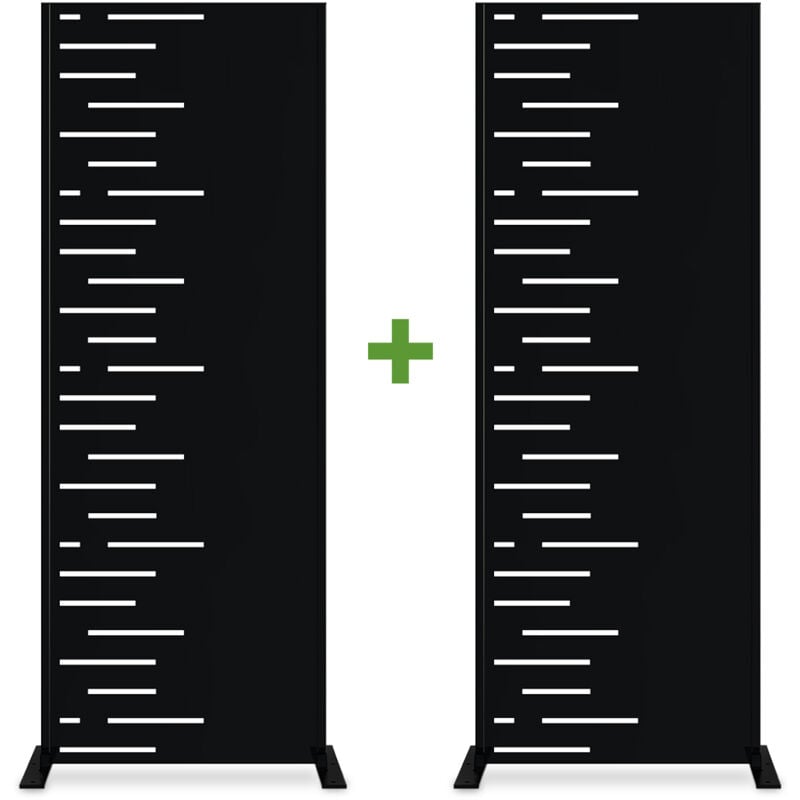 Lot de 2 panneaux décoratifs arlberg Noir H.160cm motifs côté gauche