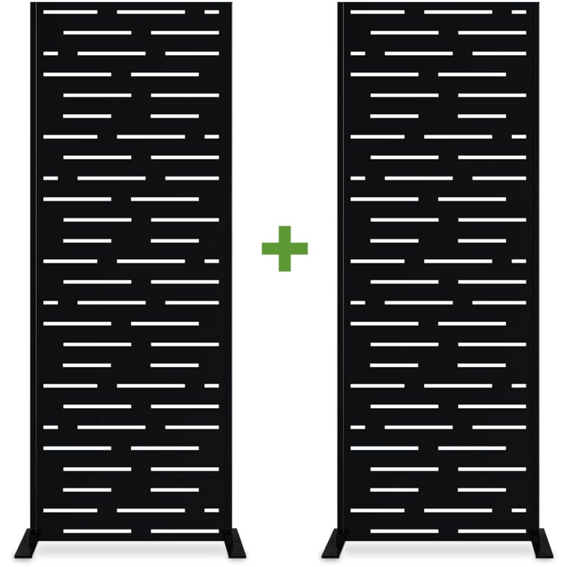 Casanoov - Lot de 2 panneaux décoratifs arlberg Noir H.160cm motifs intégral