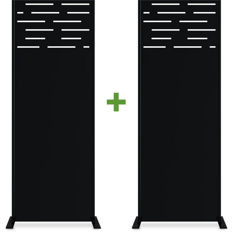 Lot de 2 panneaux décoratifs arlberg Noir H.160cm motifs sur le haut