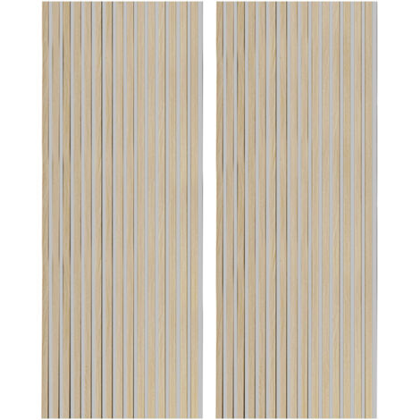 Lot de 2 panneaux décoratifs en bois coloris chêne nordique/gris - Longueur 60 x profondeur 2,2 x hauteur 120 cm