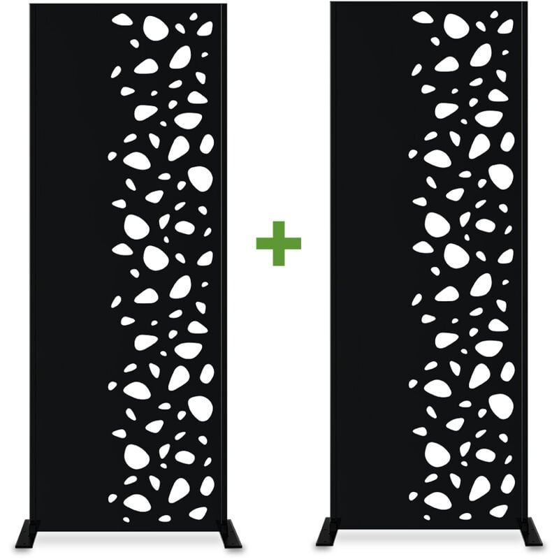 Casanoov - Lot de 2 panneaux décoratifs sunny Noir H.160cm motifs côté droit
