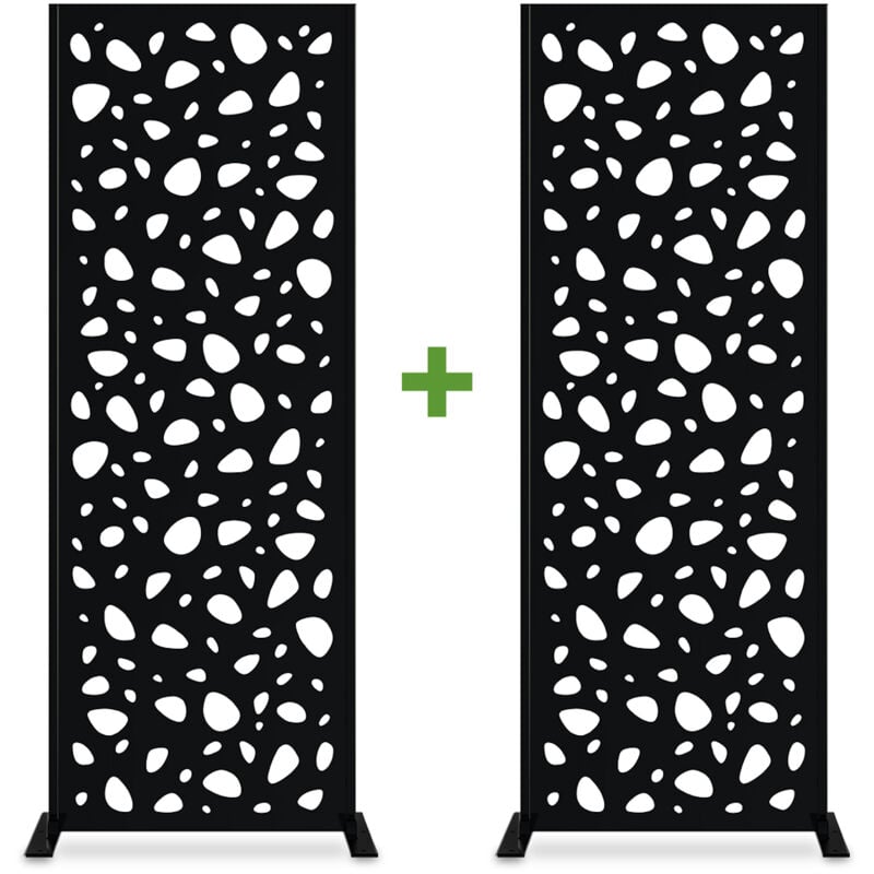 Casanoov - Lot de 2 panneaux décoratifs sunny Noir H.160cm motifs intégral
