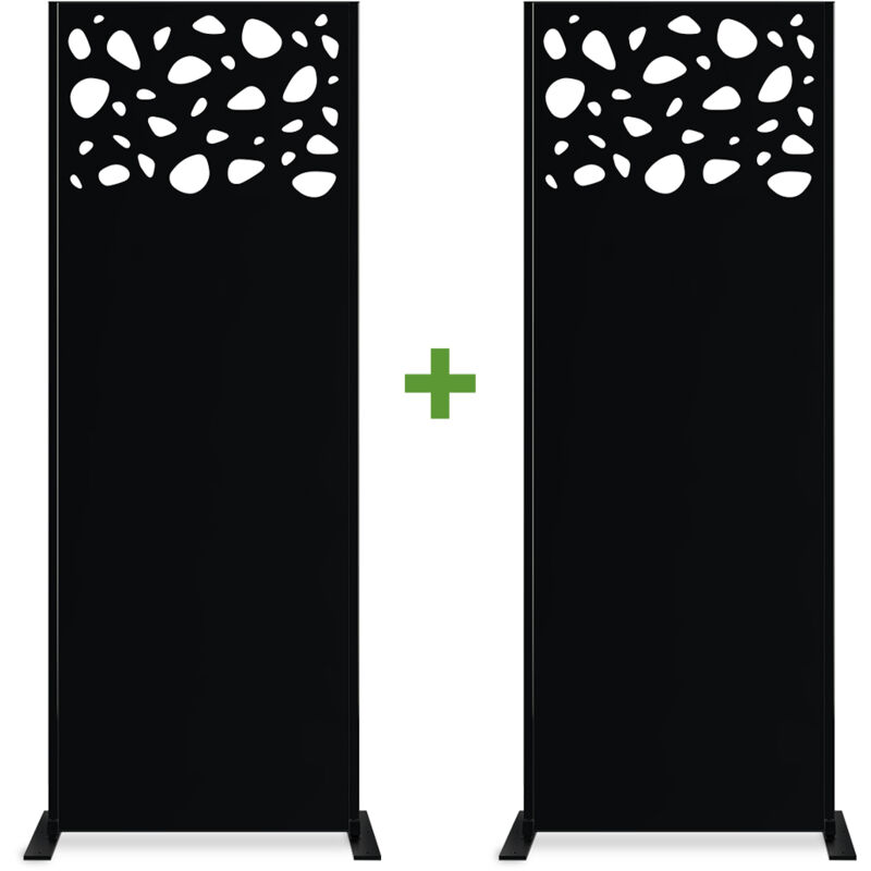 Casanoov - Lot de 2 panneaux décoratifs sunny Noir H.160cm motifs sur le haut