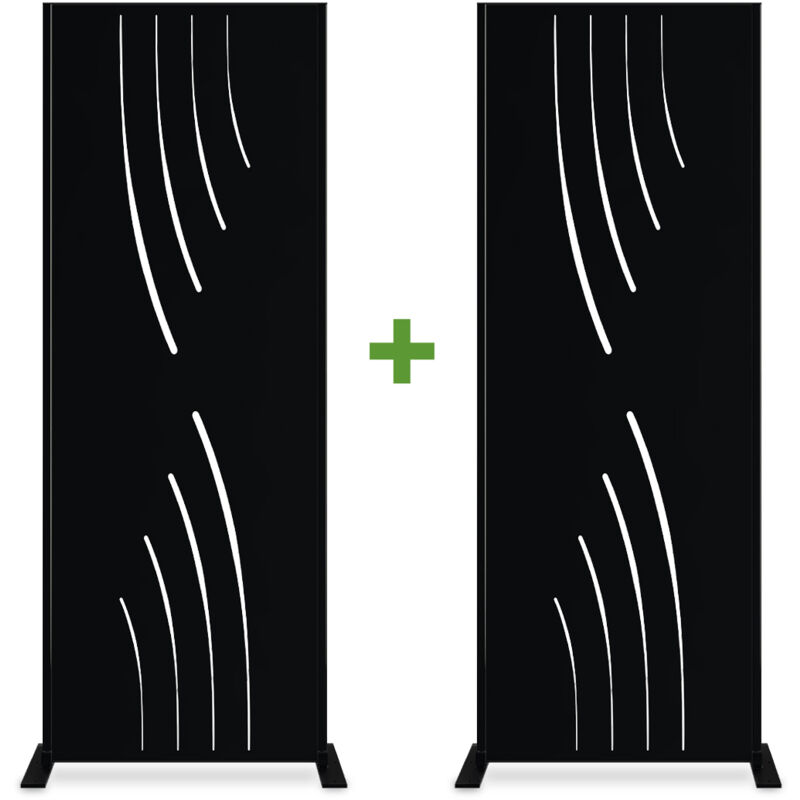 Casanoov - Lot de 2 panneaux décoratifs veleta Noir H.160cm motifs intégral