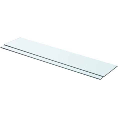 Lot de 2 Panneaux d'étagère Étagère de Rangement - Meuble de rangement Verre Transparent 70x15 cm BV776524 - BonneVie