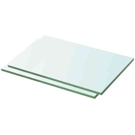 Lot de 2 Panneaux d'étagère  Étagère de Rangement Verre Transparent 30 x 15 cm MCYMH928205