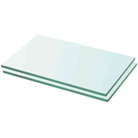 Lot de 2 Panneaux d'étagère  Meuble Étagère Meuble de rangement Verre Transparent 30 x 12 cm 27511