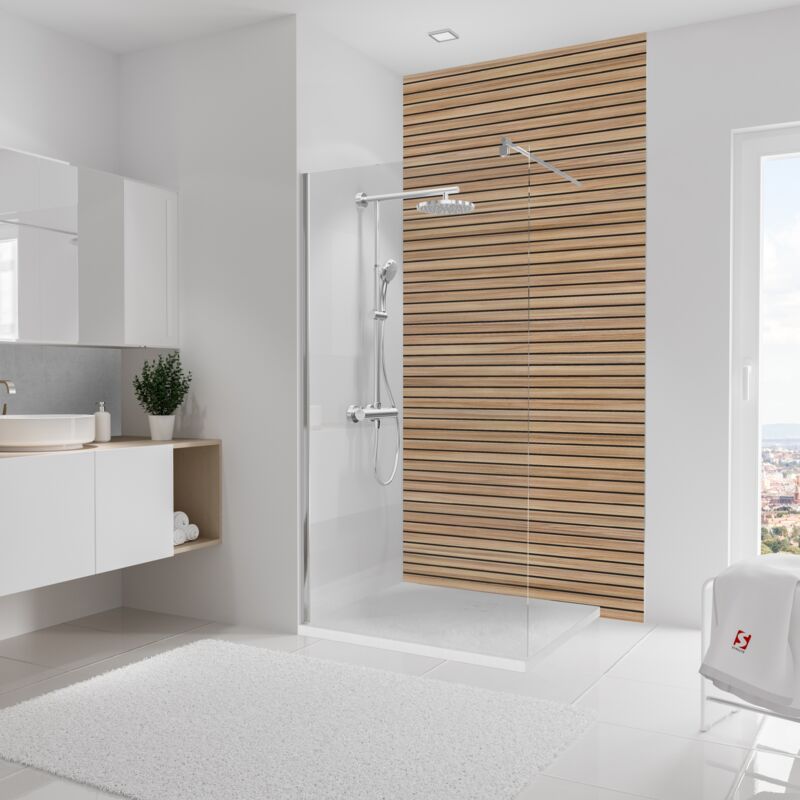 Panneau mural 125 x 255 cm Japandi horizontal, revêtement pour douche et salle de bain, DécoDesign décor Schulte