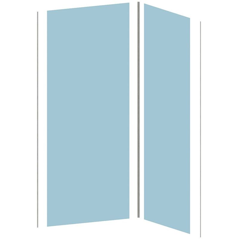 Vente-unique - Lot de 2 panneaux muraux de douche bleu en aluminium avec profilés - 2 x L90 x H210 cm - itziar