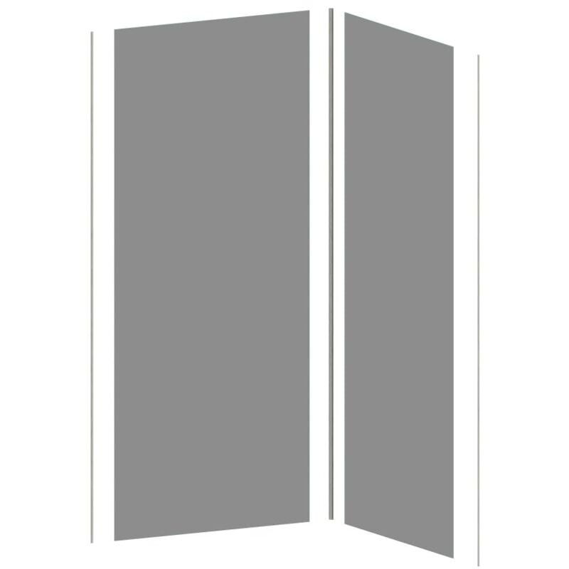 Lot de 2 panneaux muraux de douche gris en aluminium avec profilés - L90 x L120 x H210 cm - itziar