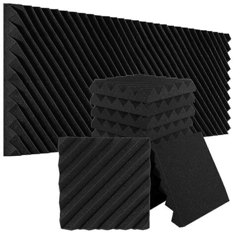 Lot de 2 panneaux muraux en mousse insonorisante de 2 x 12 x 2 pouces