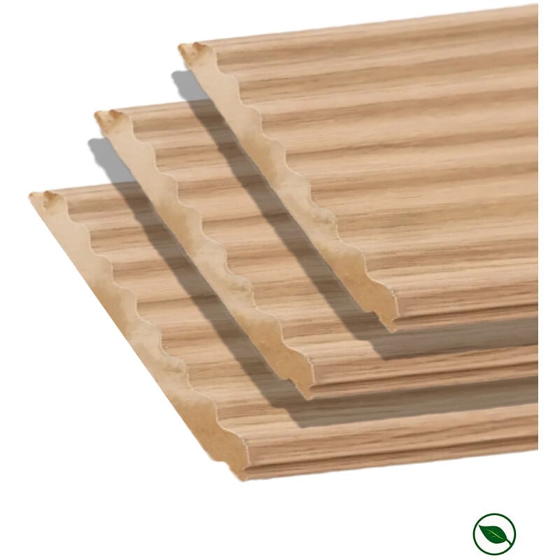 Lots de 3 panneaux mural"dune" chêne clair 2500 x 213 x 14 mm / PEFC 70%