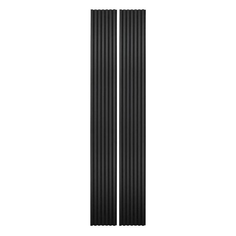 Decoon - Lot de 2 Panneaux tasseaux bois 250 x 30 x 1,9 cm - Lamelles placage noir fond noir - 1,5m²