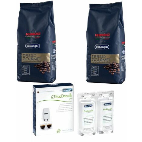 Lot de 2 paquets café en grains KIMBO variété Gourmet 1kg et 1 détartrant - Macchina da caffè, Caffettiera - DELONGHI - 4374710