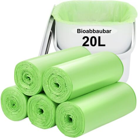 Lot de 2 paquets de sacs poubelle verts 5060 pour ménage, cuisine et déchets organiques