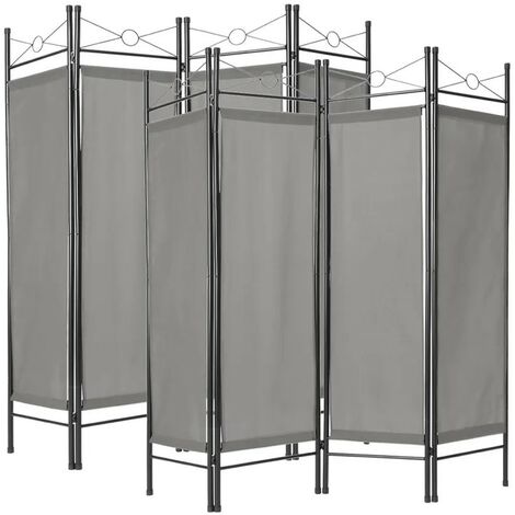 Lot de 2 Paravents 4 pans, Gris, 180 X 160 cm pour chambre et salle de bains