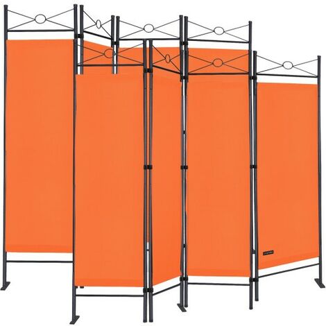 Lot de 2 Paravents 4 pans, Orange, 180 X 160 cm pour chambre et salle de bains