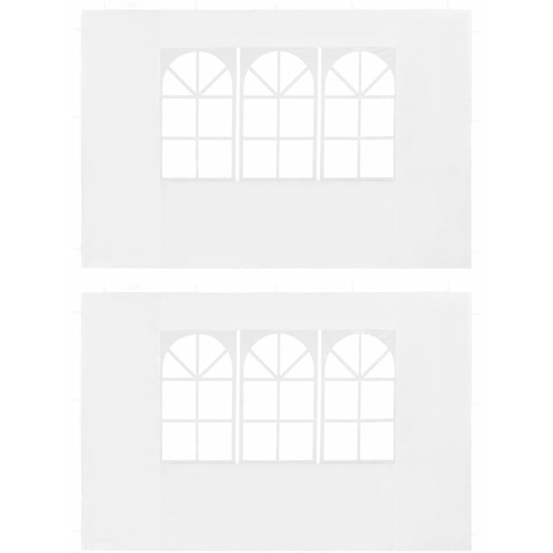 Maisonchic - Lot de 2 Paroi de tente de réception Paroi de Tonnelle de réception avec fenêtre pe Blanc 96920