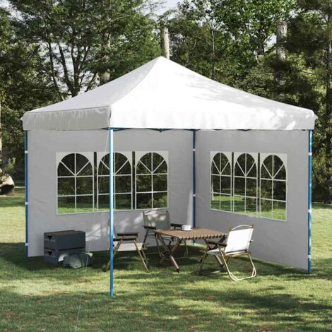 Lot de 2 Paroi de tente de réception - Accessoire pour tente et tonnelle avec fenêtre PE Blanc BV739548 - BonneVie