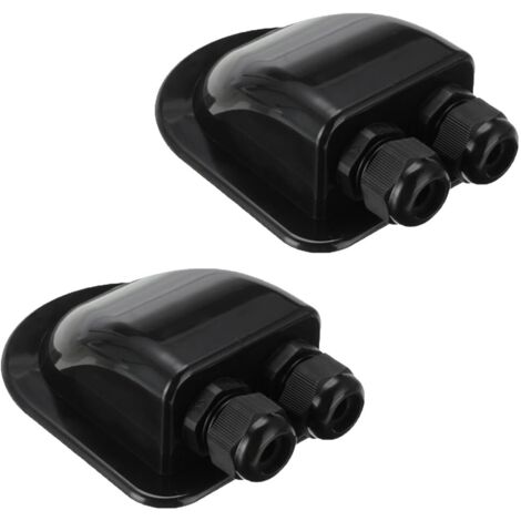 Lot de 2 passages de toit, 2 voies étanches en ABS pour camping-car, pour satellite solaire, climatisation, camping-car, caravane, bateau