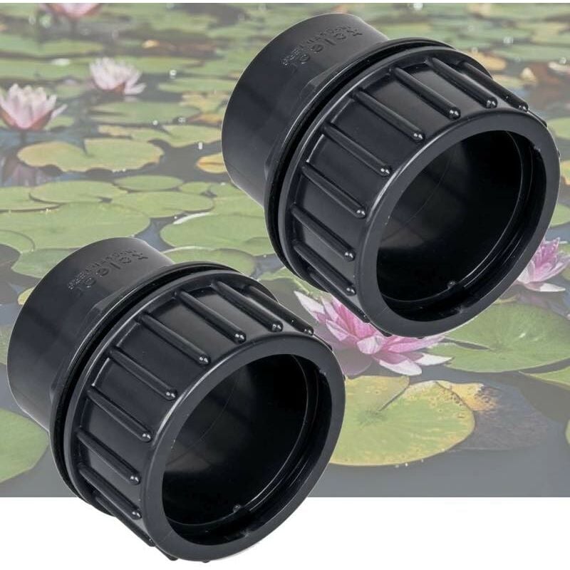 Le Poisson Qui Jardine - Lot de 2 passe parois à visser pvc 90 mm pour bassin et étang