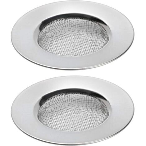 Lot de 2 passoires d'évier pour douche, receveur de cheveux du trou de prise éviers de baignoire ou de cuisine Filtres de drainage pour évier en acier inoxydable. Diamètre de 3 Inch 7,6 cm-