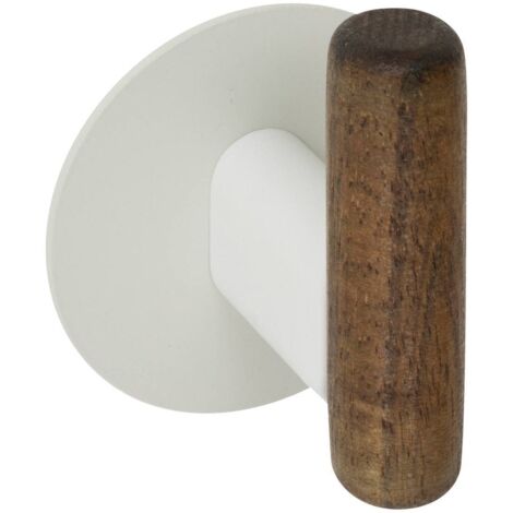 Lot de 2 patères adhésives cassie beige et bois - 5five