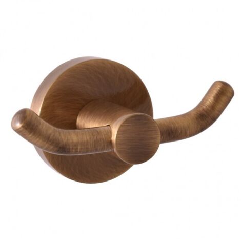 Lot de 2 patères double COLORADO en laiton bronze 9,2x 5,3x5 cm