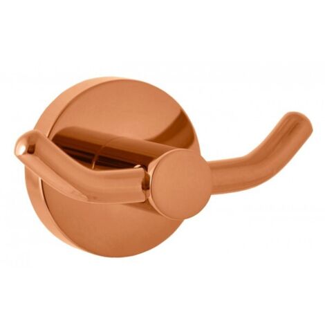 Lot de 2 patères double COLORADO en laiton rose gold brossé 9,2x 5,3x5 cm