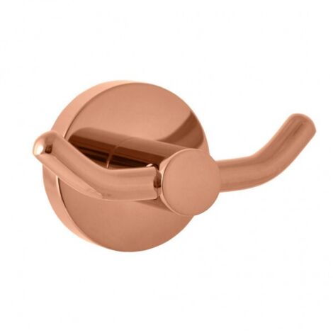 Lot de 2 patères double COLORADO en laiton rose gold poli 9,2x 5,3x5 cm