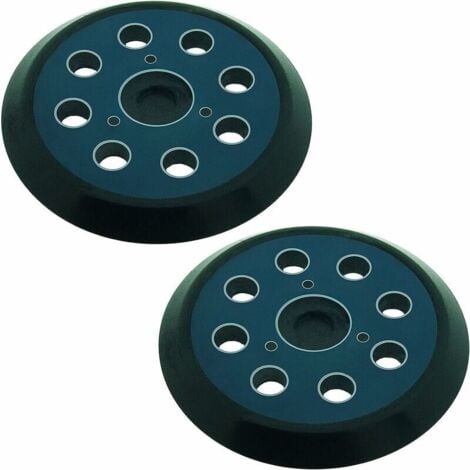 Lot de 2 patins abrasifs pour ponceuse orbitale 8 trous 125 mm Compatible avec Makita M9204 BO5030 BO5031 DBO180Z BO8041 DBO180RMJ BO5041 BO5010 BO50111 BO5012.,DEBUNS