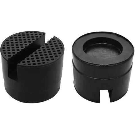 Lot de 2 patins de cric universels en caoutchouc rainurés, bloc amortisseur en caoutchouc, cadre de protection universel pour cric à rail rainuré, pour le levage de crics de voiture, taille moyenne