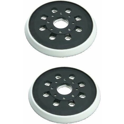 Lot de 2 patins de ponceuse 125mm – 8 trous pour extraction poussière – Compatible Bosch GEX 125-1 AE, PEX 220 A, PEX 220 AE