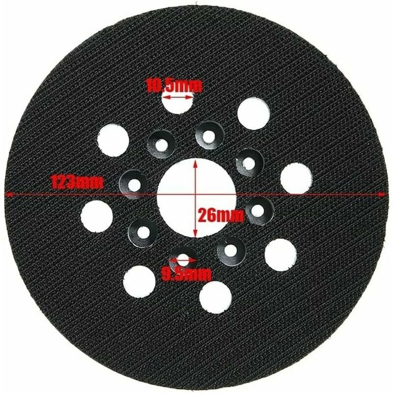 Lot de 2 patins de ponceuse de rechange à 8 trous de 12,7 cm, compatibles avec Bosch gex 125-1 ae, pex 220 a, pex 220 ae