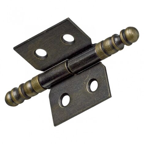 Hettich – Lot de 2 paumelles en acier finition vieillie – Dimensions L.30 x l.40 mm – Fixation à visser pour meubles – Installation durable et esthétique