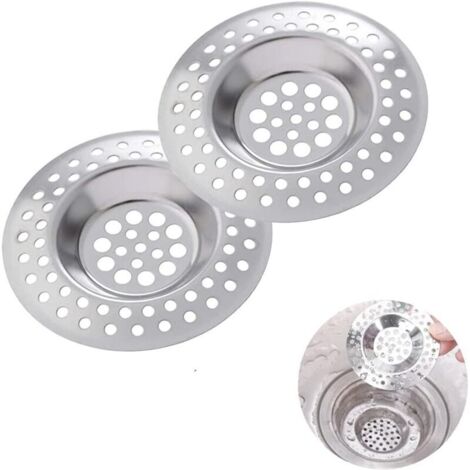 Lot de 2 Pcs Filtre évier Cuisine, Évier Filtre de Vidange, Grille Evier Cuisine, Filtre à évier en Acier Inoxydable, pour Évier de Cuisine/Salle de Bain Filtre Anti-Obstruction