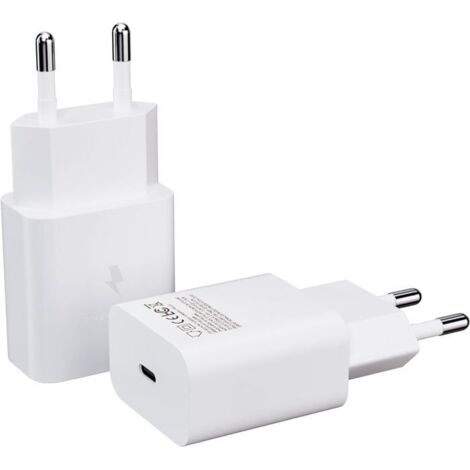 (Lot de 2) PD 15W Chargeur USB C Charge Rapide pour Samsung Galaxy S22, S21, S20, S10e, S9, Note 10, 9, 8, A54, A53 5G, A23, A14