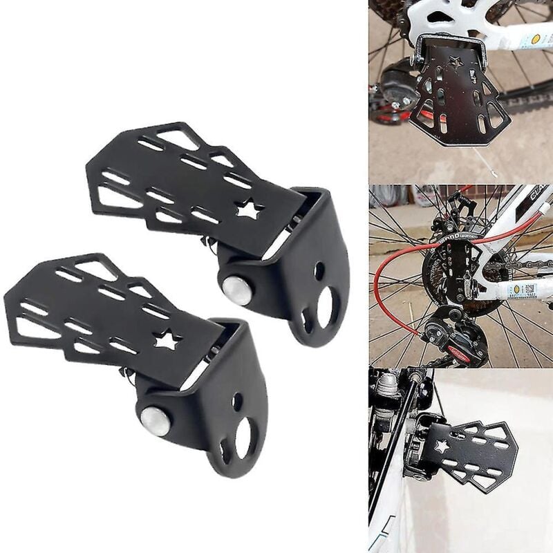 Fei Yu - Lot de 2 pédales de siège arrière de vélo, axe de pédale en acier antidérapant, accessoires de vélo universels