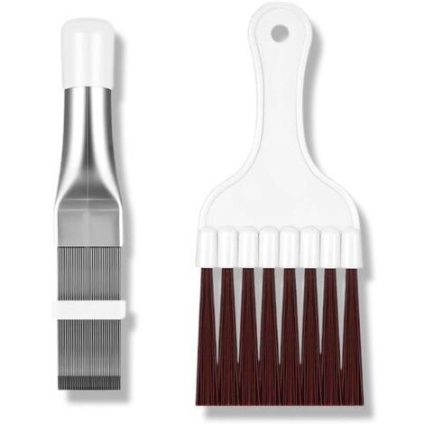 Lot de 2 peignes de nettoyage pour ailettes de climatisation, brosse en acier inoxydable pour évaporateurs et radiateurs, kit pour filtre déshydrateur, pour la maison, le serpentin et le réfrigérateur