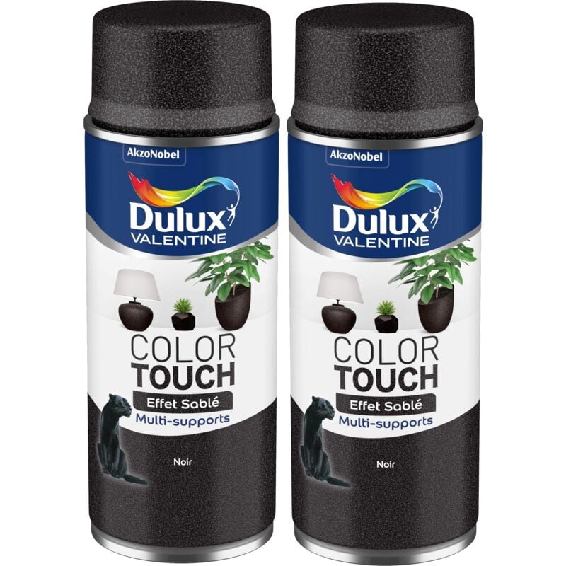 Lot de 2 - Peinture aérosol Color Touch Multi-Supports - Effet Sablé Noir 400 ml Dulux Valentine